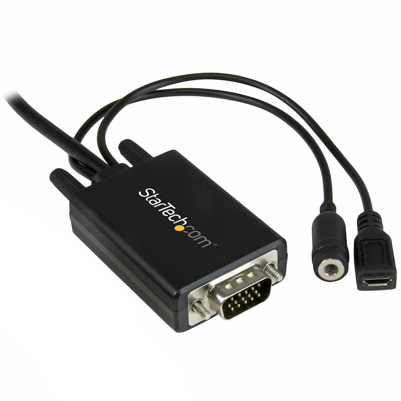 StarTech MDP2VGAAMM3M Mini DisplayPort to VGA Adapter Cable with Audio - 10 ft (3m)